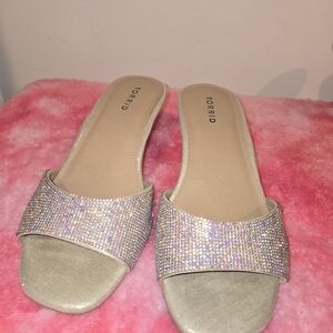 Torrid Women's Sparkling Mules - Gold and Silver Size 8.5